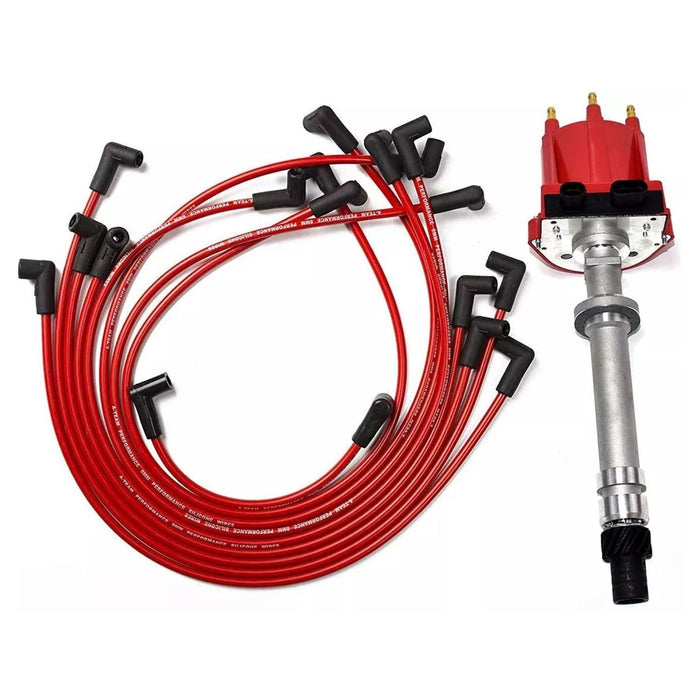 A-Team Performance 10495798 OEM Distributor HEI651R & Red Spark Plug Wires for GMC CHEVY 4.3L V6 TBI EFI 1985-199 6CYL Blazer S10 S15 Jimmy Sonoma C K Truck Pontiac Red Cap - Southwest Performance Parts
