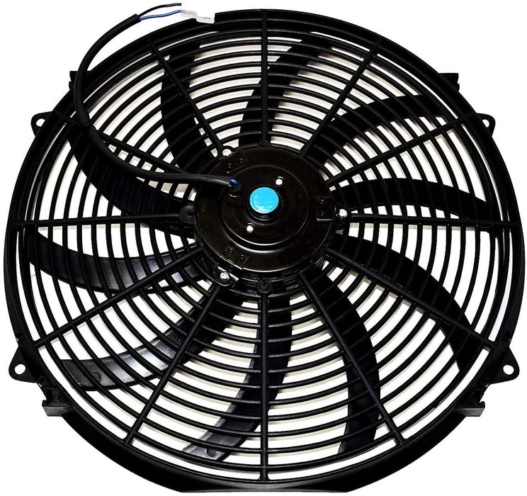 A-Team Performance 16" Heavy Duty 12V Radiator Electric Wide Curved S Blade FAN & Thermostat Kit - Southwest Performance Parts