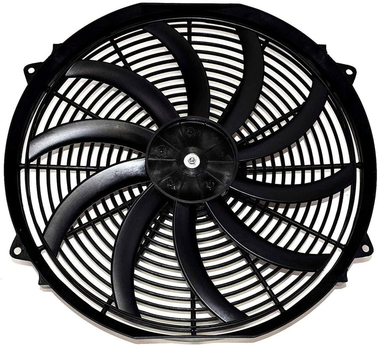 A-Team Performance 16" Heavy Duty 12V Radiator Electric Wide Curved S Blade FAN & Thermostat Kit - Southwest Performance Parts