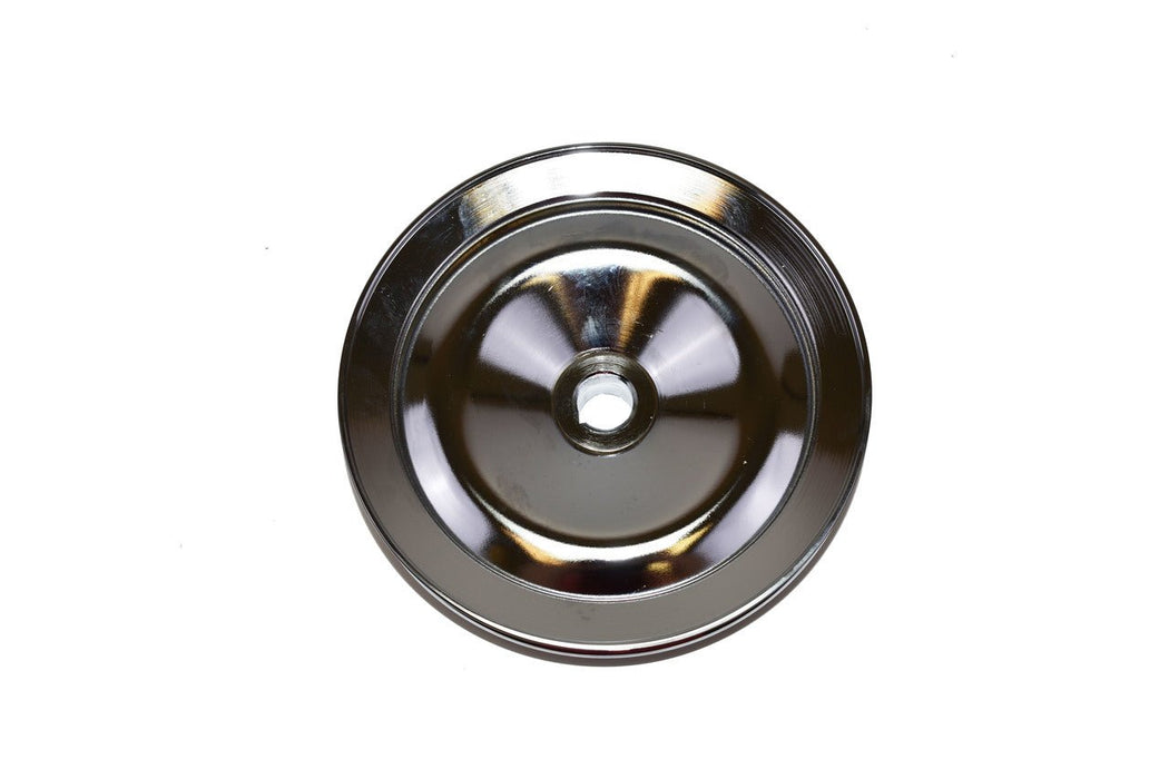 A-Team Performance 1955-72 Chevy-GM Chrome Steel Key-Way Power Steering Pump Pulley - 1 Groove - Southwest Performance Parts