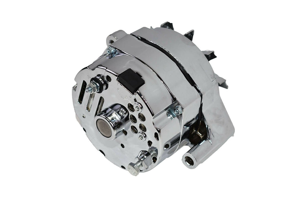 A-Team Performance 1G Style Alternator 1-Wire 110 Amp 10si Conversion 1 Groove V-Belt V6 and V8 Ford 1965-89 Chrome - Southwest Performance Parts
