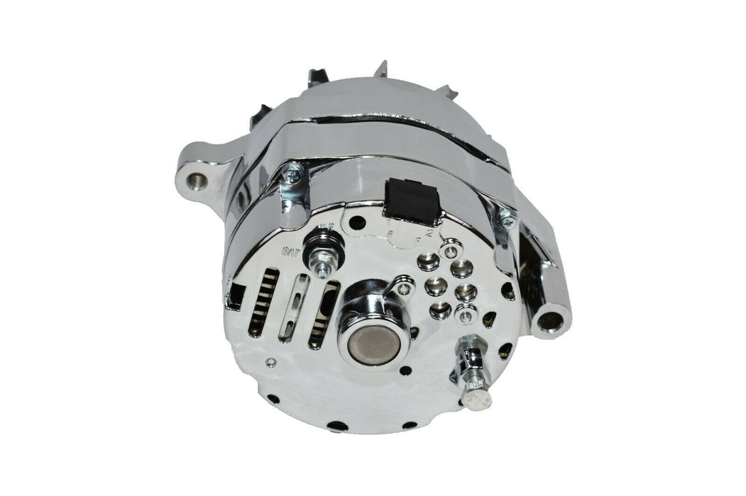 A-Team Performance 1G Style Alternator 1-Wire 110 Amp 10si Conversion 1 Groove V-Belt V6 and V8 Ford 1965-89 Chrome - Southwest Performance Parts