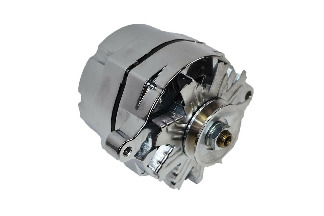 A-Team Performance 1G Style Alternator 1-Wire 110 Amp 10si Conversion 1 Groove V-Belt V6 and V8 Ford 1965-89 Chrome - Southwest Performance Parts