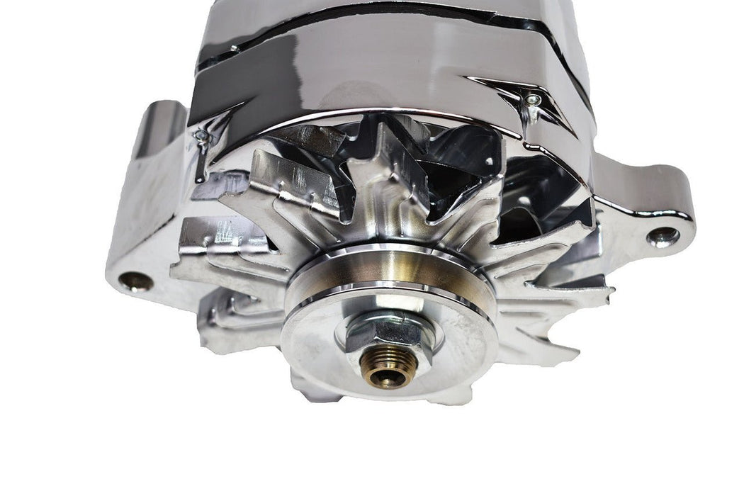 A-Team Performance 1G Style Chrome 1-Wire 110 Amp 10si Conversion Alternator 1 Groove V-belt V6 & V8 Compatible with 1965-89 Ford - Southwest Performance Parts