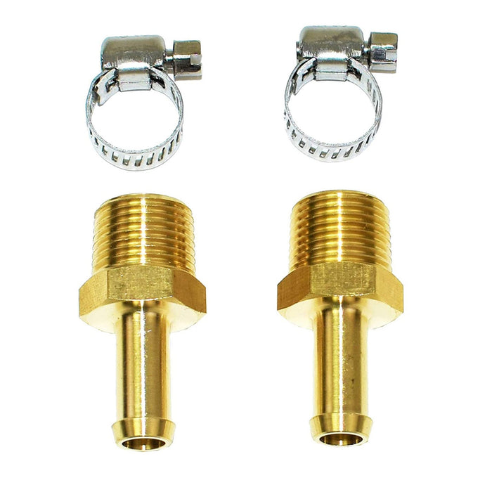 A-Team Performance 3-8" NPT (National Pipe Thread) to 3-8" hose with 2 hose clamps - Southwest Performance Parts