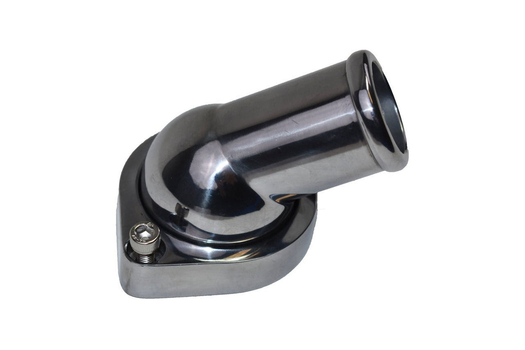 A-Team Performance 45° Swivel Water Neck Thermostat Housing Chrome Aluminum Chevrolet GM Pontiac LS LSX LS1 LS2 LS3 LS6 LS7 - Southwest Performance Parts