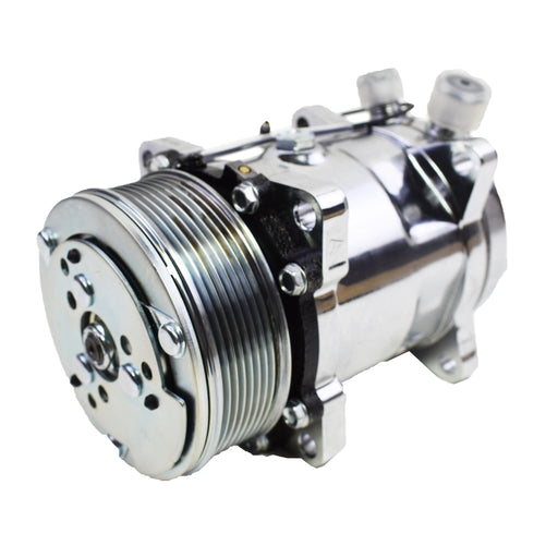 A-Team Performance 508 Style A-C Air Conditioning Compressor 7 Groove Serpentine Belt Pulley Chrome - Southwest Performance Parts