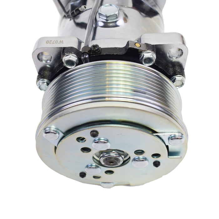 A-Team Performance 508 Style A-C Air Conditioning Compressor 7 Groove Serpentine Belt Pulley Chrome - Southwest Performance Parts
