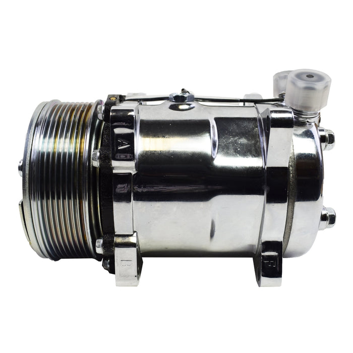 A-Team Performance 508 Style A-C Air Conditioning Compressor 7 Groove Serpentine Belt Pulley Chrome - Southwest Performance Parts