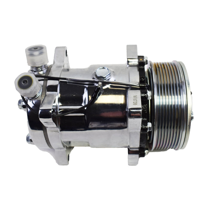 A-Team Performance 508 Style A-C Air Conditioning Compressor 7 Groove Serpentine Belt Pulley Chrome - Southwest Performance Parts