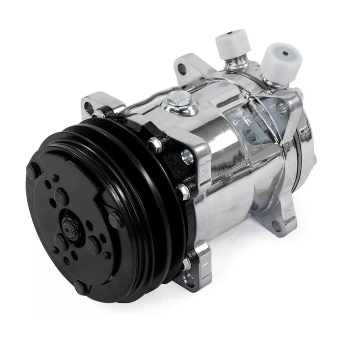 A-Team Performance 508 Style Clutch V-Belt A-C Compressor CHROME - Southwest Performance Parts