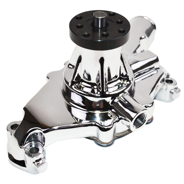 A-Team Performance 8-Blade Aluminum 5-8" High Volume Short Water Pump Small Block Chevrolet 265 267 283 302 305 307 327 350 400 Chrome - Southwest Performance Parts