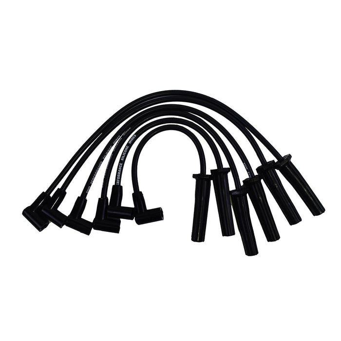 A-Team Performance 8.0 mm Silicone Spark Plug Wires with Black 90-Degree Boot for HEI Distributor, Compatible with Ford Truck 6 Cylinder 250 300 4.9L, Black - Southwest Performance Parts