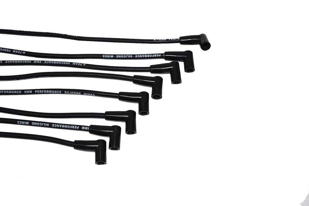 A-Team Performance 8.0mm Black Silicone Spark Plug Wires Compatible with BBC Big Block Chevy Chevrolet GMC Straight Boot Wires 396 402 427 454 502 572 - Southwest Performance Parts