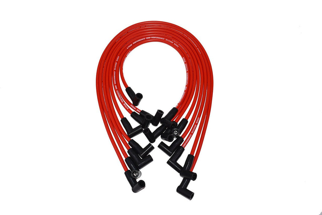 A-Team Performance 8.0mm Red Silicone Spark Plug Wires SBC Small Block Chevy Chevrolet GMC Under the Exhaust Wires HEI 283 305 307 327 350 400 - Southwest Performance Parts