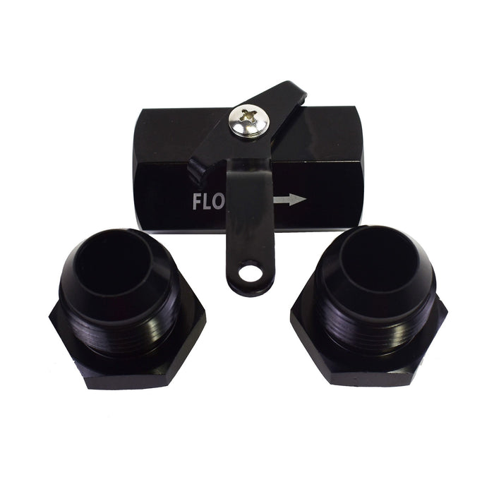 A-Team Performance Aluminum Inline Fuel Shut Off Valve Cut Off with Cable Lever -12AN Male Fitting - Southwest Performance Parts