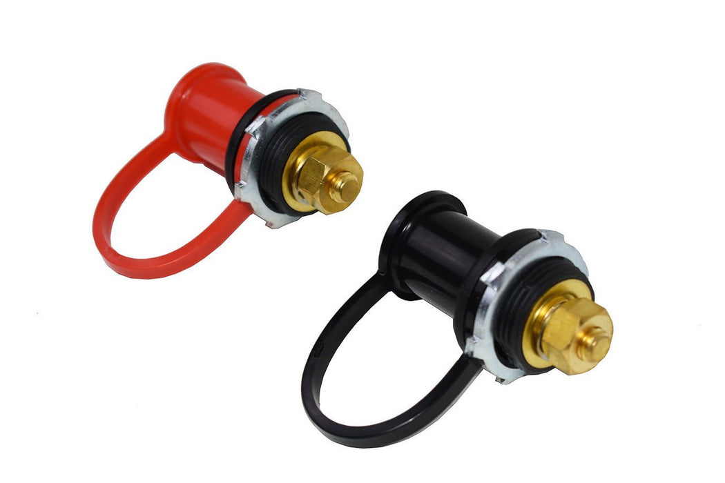 A-Team Performance Battery Charger Post Remote Charging Post Red and Black Cap - 2 Pack - Southwest Performance Parts
