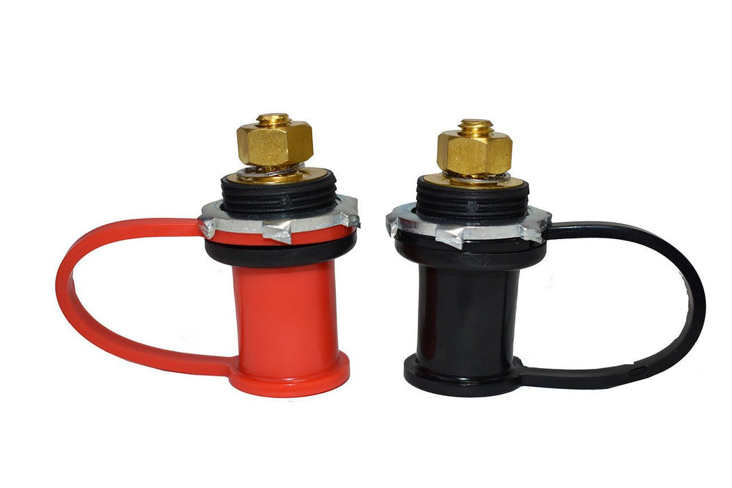 A-Team Performance Battery Charger Post Remote Charging Post Red and Black Cap - 2 Pack - Southwest Performance Parts