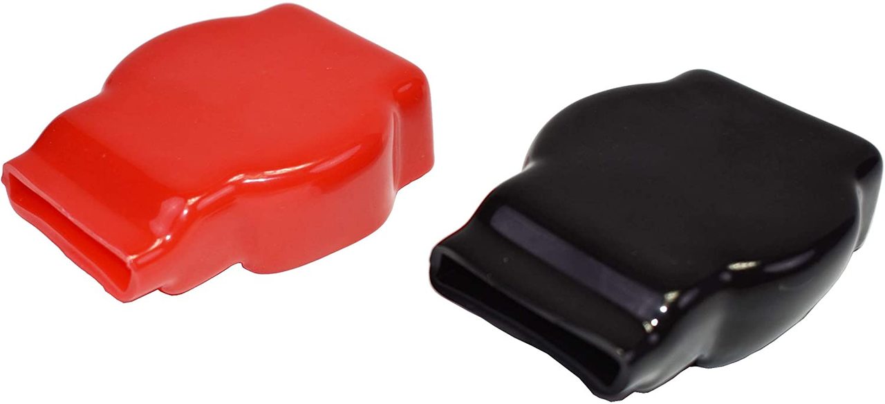 A-Team Performance Car Battery Terminal Connectors Military Spec Top Post Kit Auto Parts — Positive and Negative Cable Red and Black Covers — 3-8-Inch Bolt, 4-Piece Set - Southwest Performance Parts