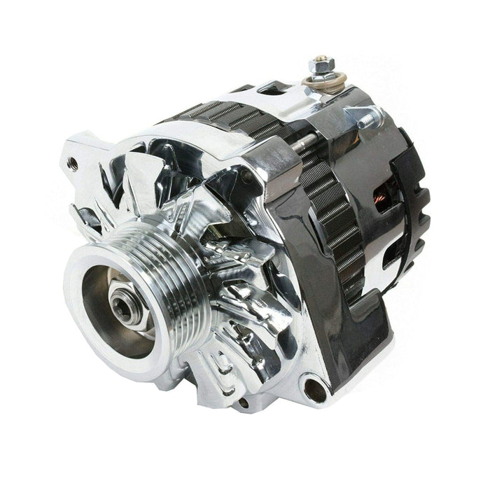 A-Team Performance CS130 Type 220 Amp Alternator with Serpentine Pulley Chevrolet BB V8 GEN. II, V, SB V8 GEN. I GM Diesel V8, GM Inline 4, 6, GM V6, Oldsmobile V6, Chrome - Southwest Performance Parts