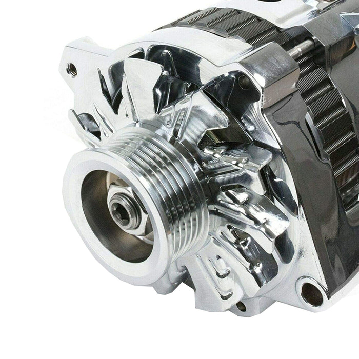 A-Team Performance CS130 Type 220 Amp Alternator with Serpentine Pulley Chevrolet BB V8 GEN. II, V, SB V8 GEN. I GM Diesel V8, GM Inline 4, 6, GM V6, Oldsmobile V6, Chrome - Southwest Performance Parts