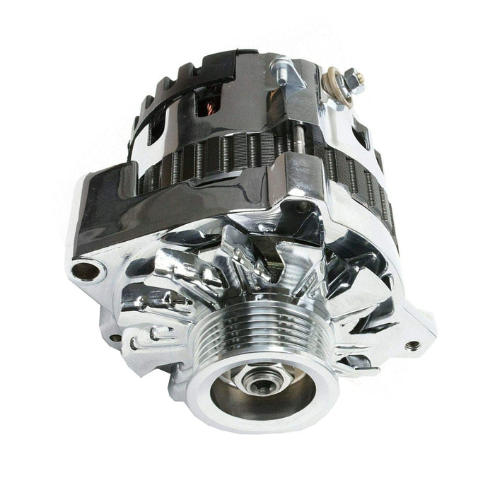 A-Team Performance CS130 Type 220 Amp Alternator with Serpentine Pulley Chevrolet BB V8 GEN. II, V, SB V8 GEN. I GM Diesel V8, GM Inline 4, 6, GM V6, Oldsmobile V6, Chrome - Southwest Performance Parts