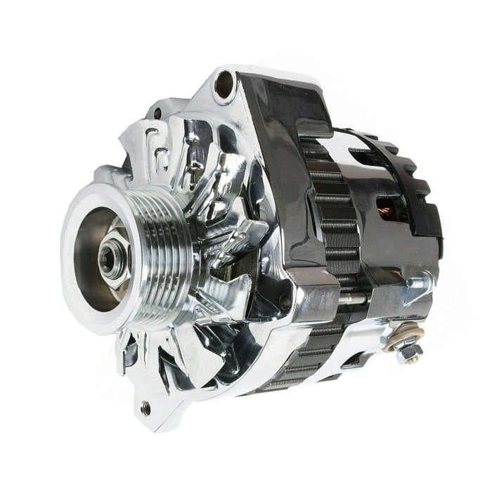 A-Team Performance CS130 Type 220 Amp Alternator with Serpentine Pulley Chevrolet BB V8 GEN. II, V, SB V8 GEN. I GM Diesel V8, GM Inline 4, 6, GM V6, Oldsmobile V6, Chrome - Southwest Performance Parts