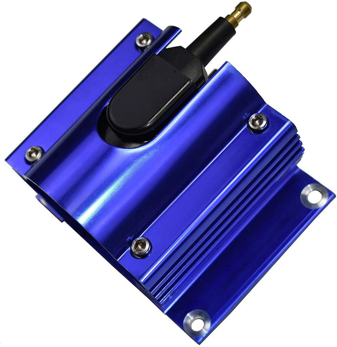 A-Team Performance E-Core Ignition Coil Remote Billet Aluminum Male E-Coil 50,000 Volts Blue - Southwest Performance Parts