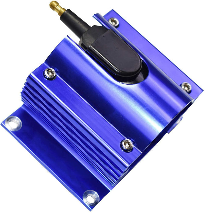 A-Team Performance E-Core Ignition Coil Remote Billet Aluminum Male E-Coil 50,000 Volts Blue - Southwest Performance Parts