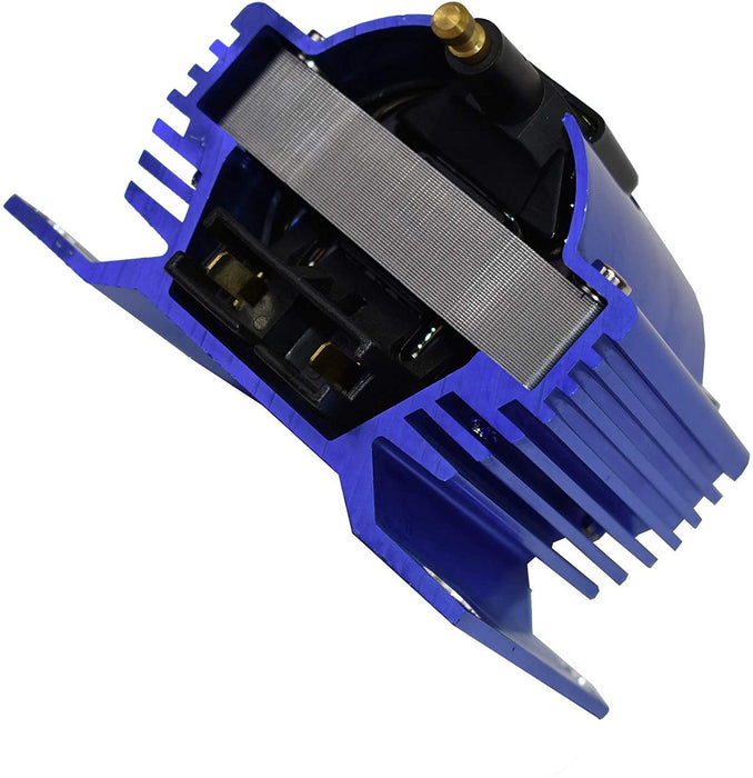 A-Team Performance E-Core Ignition Coil Remote Billet Aluminum Male E-Coil 50,000 Volts Blue - Southwest Performance Parts