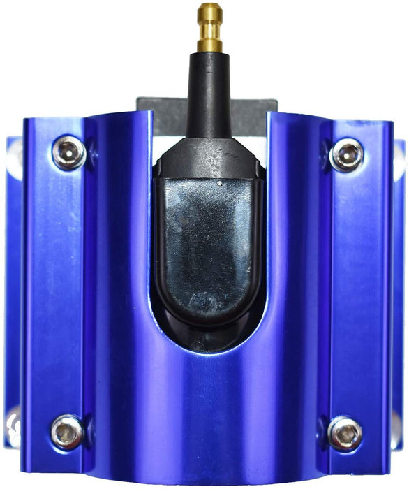 A-Team Performance E-Core Ignition Coil Remote Billet Aluminum Male E-Coil 50,000 Volts Blue - Southwest Performance Parts