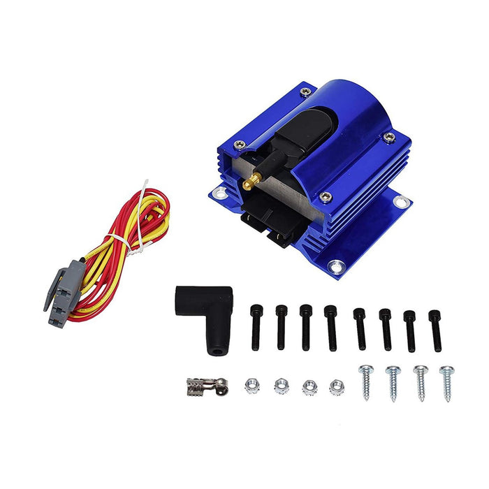 A-Team Performance E-Core Ignition Coil Remote Billet Aluminum Male E-Coil 50,000 Volts Blue - Southwest Performance Parts