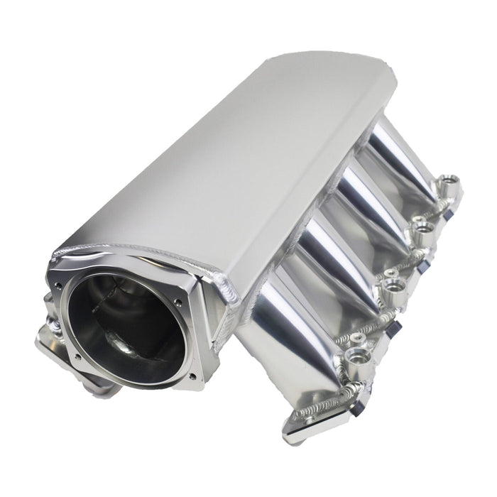 A-Team Performance EFI Fabricated Intake Manifold with Fuel Rails & Throttle Body Short Compatible with GM Chevrolet LS LSX LS3 L92 SBC Small Block Chevy V8 GEN. III-IV (LS-BASED) Clear Anodized - Southwest Performance Parts