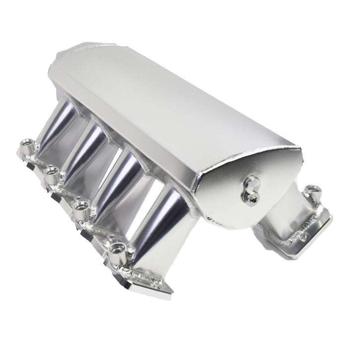 A-Team Performance EFI Fabricated Intake Manifold with Fuel Rails & Throttle Body Short Compatible with GM Chevrolet LS LSX LS3 L92 SBC Small Block Chevy V8 GEN. III-IV (LS-BASED) Clear Anodized - Southwest Performance Parts