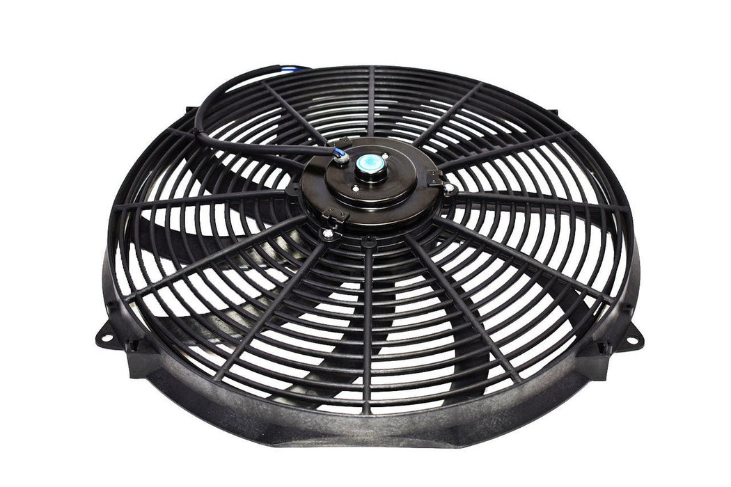 A-Team Performance Electric Radiator Cooling Fan Cooler Heavy Duty Wide Curved 10 S Blades 12V 3000 CFM Reversible Push or Pull with Mounting Kit Black 16" - Southwest Performance Parts