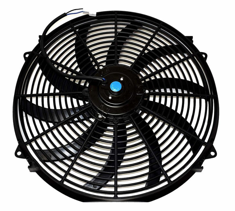 A-Team Performance Electric Radiator Cooling Fan Cooler Heavy Duty Wide Curved 10 S Blades 12V 3000 CFM Reversible Push or Pull with Mounting Kit Black 16" - Southwest Performance Parts