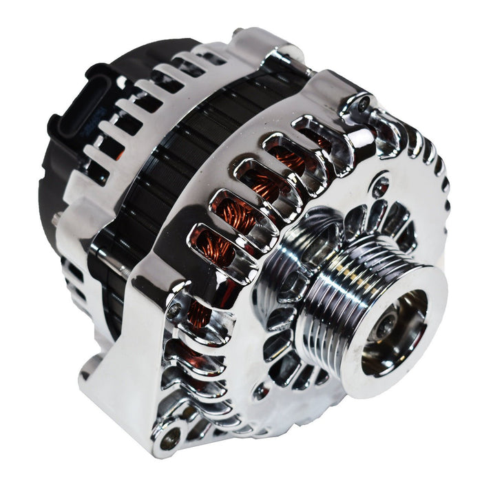 A-Team Performance GM AD244 Style High Output 220 Amp Alternator Chrome - Southwest Performance Parts