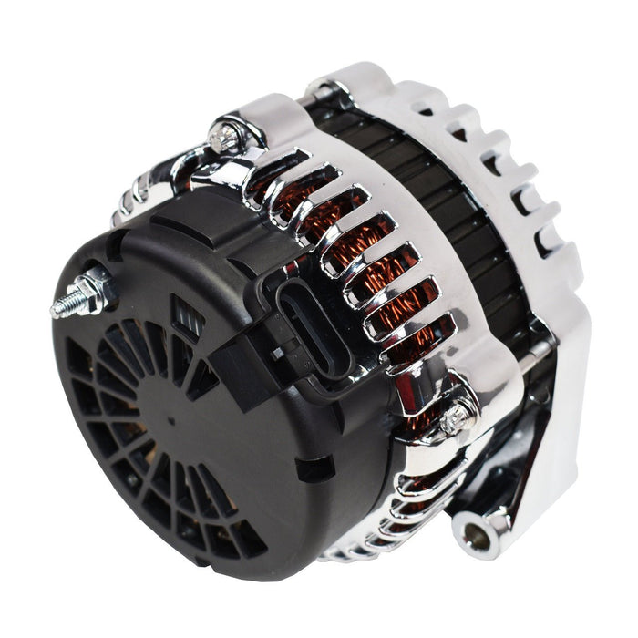 A-Team Performance GM AD244 Style High Output 220 Amp Alternator Chrome - Southwest Performance Parts