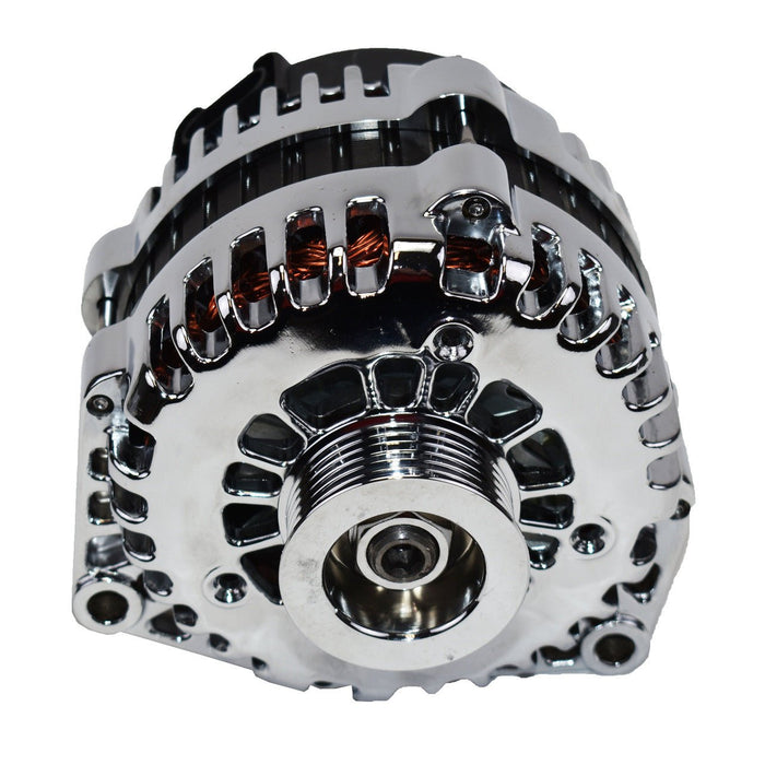 A-Team Performance GM AD244 Style High Output 220 Amp Alternator Chrome - Southwest Performance Parts