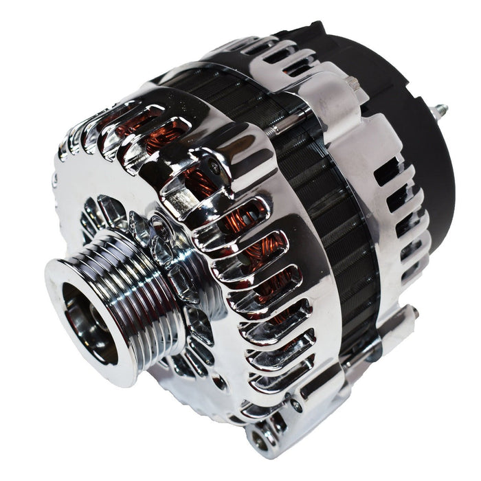 A-Team Performance GM AD244 Style High Output 220 Amp Alternator Chrome - Southwest Performance Parts