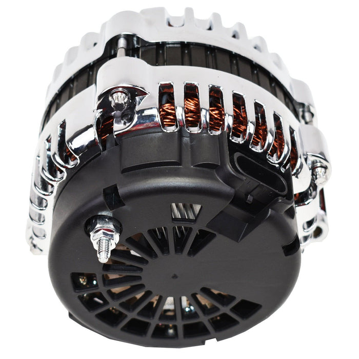 A-Team Performance GM AD244 Style High Output 220 Amp Alternator Chrome - Southwest Performance Parts