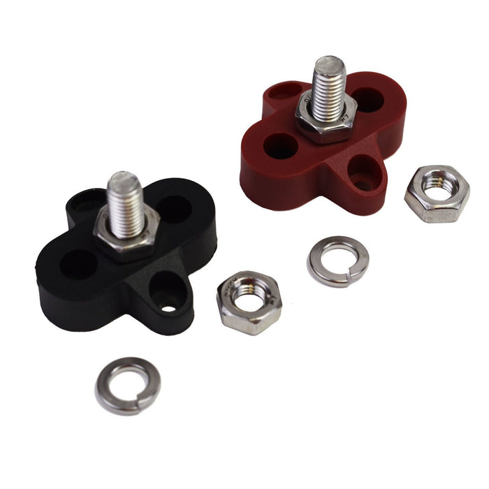A-Team Performance Heavy-Duty Stainless Steel Single Stud Power Distribution and Ground Junction Block Battery Terminals 5-16" - Southwest Performance Parts