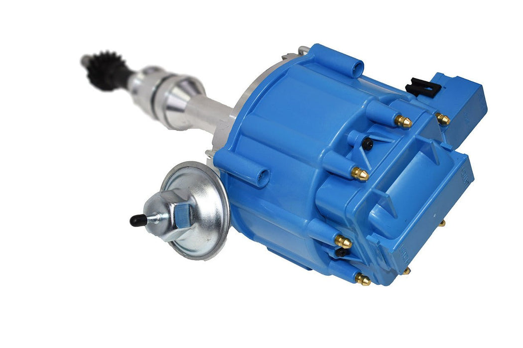 A-Team Performance HEI Complete Distributor 65K-Volt Coil, 8 Cylinders BBF Big Block Ford 351C 351M 400M 429 460 One Wire Installation Blue Cap - Southwest Performance Parts