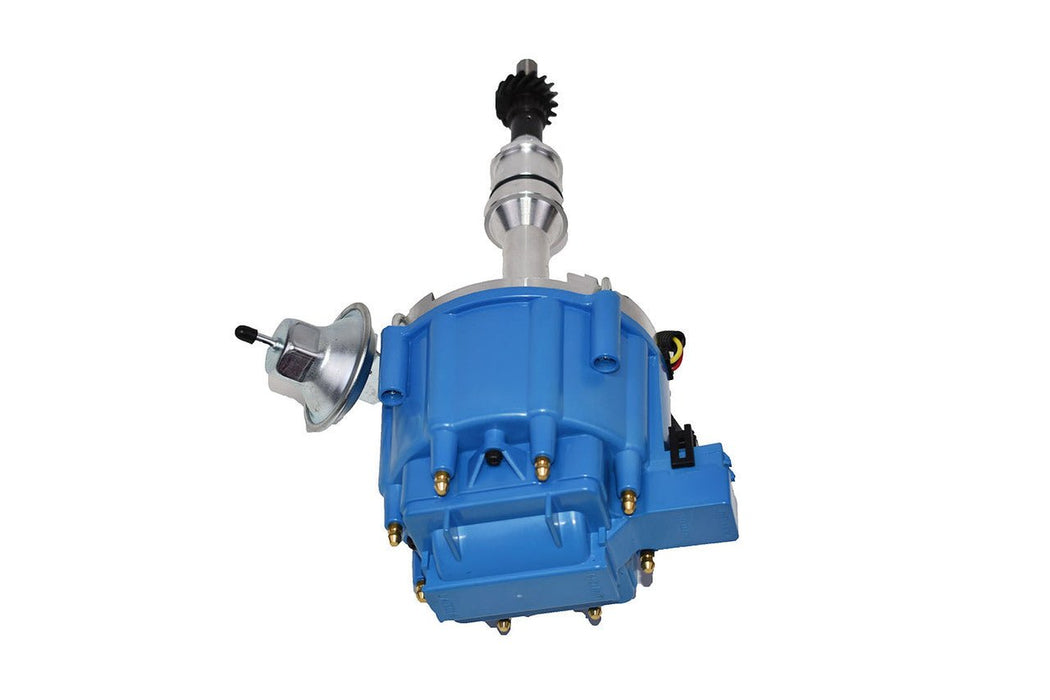 A-Team Performance HEI Complete Distributor 65K-Volt Coil, 8 Cylinders BBF Big Block Ford 351C 351M 400M 429 460 One Wire Installation Blue Cap - Southwest Performance Parts