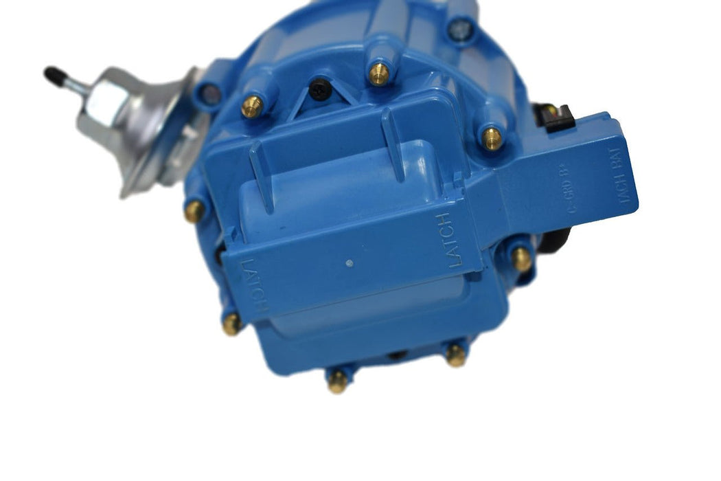 A-Team Performance HEI Complete Distributor 65K-Volt Coil, 8 Cylinders BBF Big Block Ford 351C 351M 400M 429 460 One Wire Installation Blue Cap - Southwest Performance Parts