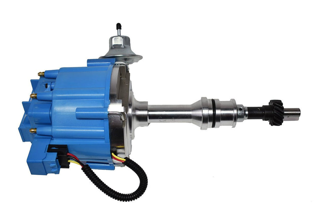 A-Team Performance HEI Complete Distributor 65K-Volt Coil, 8 Cylinders BBF Big Block Ford 351C 351M 400M 429 460 One Wire Installation Blue Cap - Southwest Performance Parts