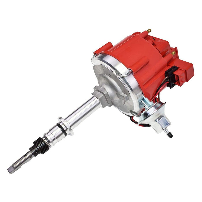 A-Team Performance HEI Distributor 65K Coil 7500 RPM Complete Kit w-Red Silicone Spark Plug Wires & HEI Pigtail Harness Compatible with Chevrolet Chevy GM GMC Truck Late Model Inline 6CYL 230 250 292 - Southwest Performance Parts