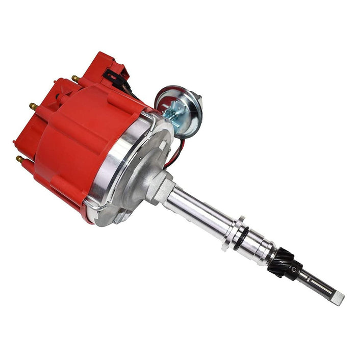 A-Team Performance HEI Distributor 65K Coil 7500 RPM Complete Kit w-Red Silicone Spark Plug Wires & HEI Pigtail Harness Compatible with Chevrolet Chevy GM GMC Truck Late Model Inline 6CYL 230 250 292 - Southwest Performance Parts