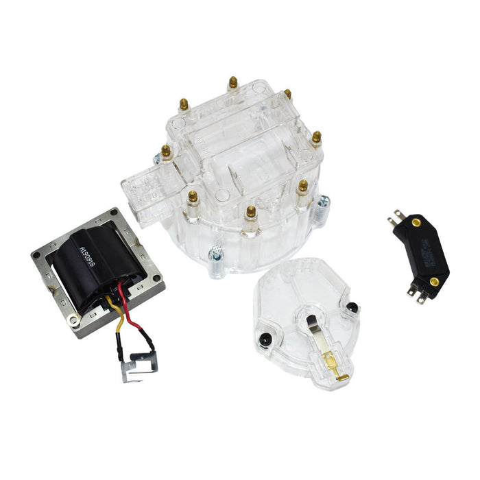 A-Team Performance HEI Distributor Tune-Up Kit 8-Cylinder 65K Ignition Coil Male Cap (Clear) - Southwest Performance Parts