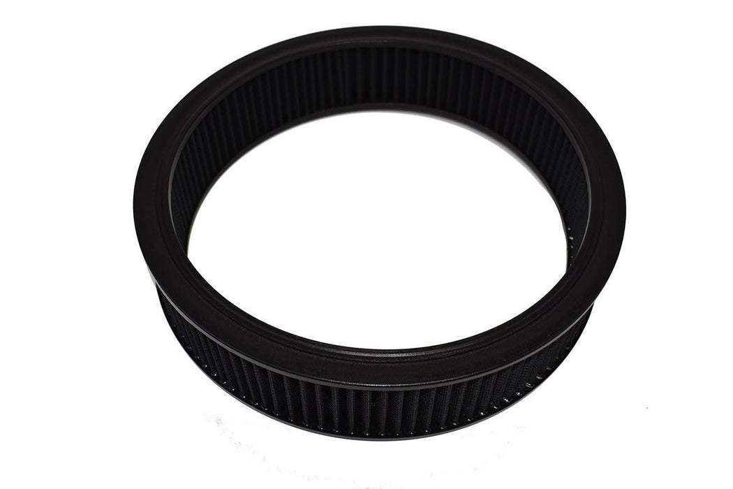 A-Team Performance High Flow Replacement Air Cleaner Assembly w-Flow-Thru Lid, Washable and Reusable Round Element Kit Includes Star Wing nut for Chevrolet GMC Ford 14"x3" Black - Southwest Performance Parts